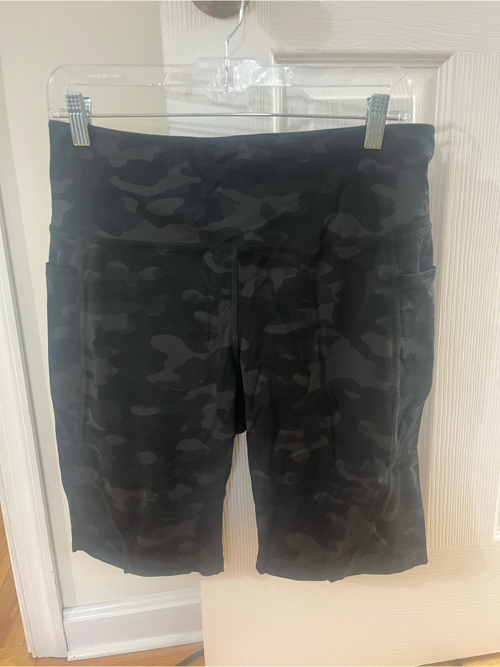 Danskin Black Camo Bike Shorts with Side Pockets